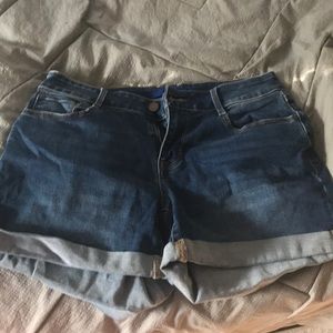 dark wash denim shorts